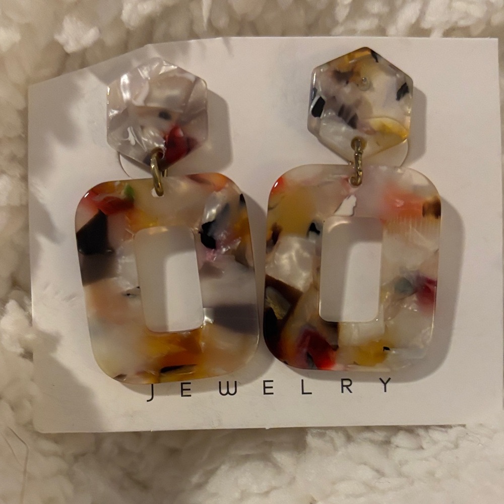 Multicolor Geometric Dangle Earrings